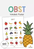 Vorschau - Poster - Obst: Vokabel-Poster (Plakat für den DaZ-, DaF- und Deutschunterricht) - Deckblatt