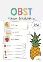 Vorschau - Arbeitsblätter - Obst: Vokabel-Schleichdiktat (Unterrichtsmaterial für den DaZ-, DaF- und Deutschunterricht) - Deckblatt