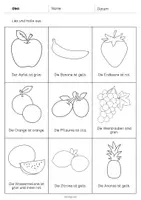 Vorschau - Arbeitsblätter - Obst: Lesen und Ausmalen 2 (Arbeitsblatt für den DaZ-, DaF- und Deutschunterricht) - Seite 2