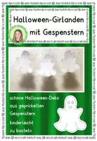 Vorschau - Mal- und Bastelvorlagen - Halloween-Girlanden mit Gespenstern zum Prickeln - Deckblatt