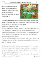 Vorschau - Arbeitsblätter - Herbstliche Fantasiegeschichte, Tiere am Fluss - Lesen, Aufgaben & Schreiben, Klasse 3, 4 - Seite 2