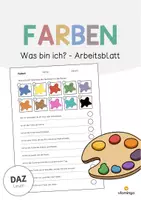 Vorschau - Arbeitsblätter - Farben: Was bin ich? - Arbeitsblatt (Aufgaben für den DaZ-, DaF- und Deutschunterricht) - Deckblatt