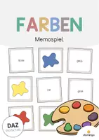 Vorschau - Spiele - Farben: Memospiel (Spiel für den DaZ-, DaF- und Deutschunterricht) - Deckblatt