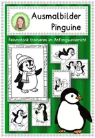 Vorschau - Mal- und Bastelvorlagen - Pinguinklasse Ausmalbilder - Klassentier Pinguin - Deckblatt