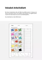 Vorschau - Arbeitsblätter - Farben: Vokabel-Arbeitsblatt 2 (Aufgaben für den DaZ-, DaF- und Deutschunterricht) - Seite 1