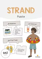 Vorschau - Stationenlernen - Strand: Puzzle (Spiel für den DaZ-, DaF- und Deutschunterricht) - Deckblatt