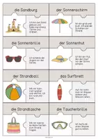 Vorschau - Stationenlernen - Strand: Puzzle (Spiel für den DaZ-, DaF- und Deutschunterricht) - Seite 3