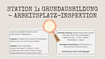 Vorschau - Stationenlernen - Kunst Meisterdetektiv - Sicherheitsbelehrung für den Unterricht im Kunstraum - Seite 3