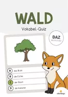 Vorschau - Spiele - Wald: Vokabel-Quiz (Spiel für den DaZ-, DaF- und Deutschunterricht) - Deckblatt