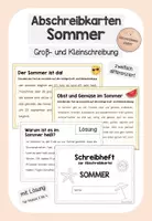 Vorschau - Arbeitsblätter - Abschreibkartei Sommer (Groß- und Kleinschreibung) - Deckblatt