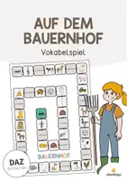 Vorschau - Stationenlernen - Bauernhof: Vokabelspiel (Unterrichtsmaterial für den DaZ-, DaF- und Deutschunterricht) - Deckblatt