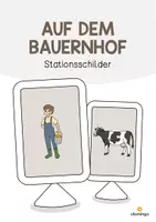 Vorschau - Stationenlernen - Bauernhof: Stationsschilder (Organisation im Unterricht) - Deckblatt
