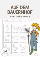 Vorschau - Arbeitsblätter - Lesen und Ausmalen: XXL Materialpaket für den DaZ- / DaF- bzw. Deutschunterricht - Seite 1