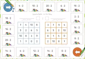 Vorschau - Unterrichtsreihen - Division, 12x Bingo zu allen Geteiltreihen des 1x1 + gemischte Geteiltaufgaben - Seite 2