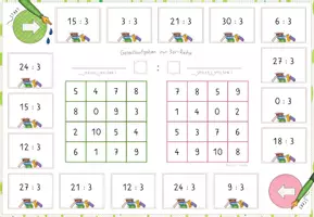 Vorschau - Unterrichtsreihen - Division, 12x Bingo zu allen Geteiltreihen des 1x1 + gemischte Geteiltaufgaben - Seite 3