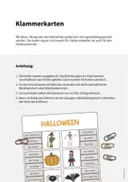 Vorschau - Stationenlernen - Halloween: Klammerkarten (Unterrichtsmaterial für den DaZ-, DaF- und Deutschunterricht) - Seite 1