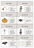 Vorschau - Stationenlernen - Halloween: Puzzle (Spiel für den DaZ-, DaF- und Deutschunterricht) - Seite 2