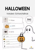 Vorschau - Arbeitsblätter - Halloween: Vokabel-Schleichdiktat (Unterrichtsmaterial für den DaZ-, DaF- und Deutschunterricht) - Deckblatt