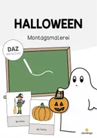 Vorschau - Spiele - Halloween: Montagsmalerei (Spiel für den DaZ-, DaF- und Deutschunterricht) - Deckblatt