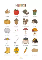 Vorschau - Poster - Herbst: Vokabel-Poster (Plakat für den DaZ-, DaF- und Deutschunterricht) - Seite 2