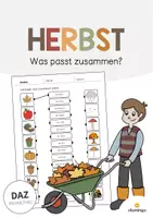 Vorschau - Arbeitsblätter - Herbst: Was passt zusammen? 1 (Arbeitsblatt für den DaZ-, DaF- und Deutschunterricht) - Deckblatt