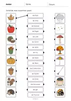 Vorschau - Arbeitsblätter - Herbst: Was passt zusammen? 1 (Arbeitsblatt für den DaZ-, DaF- und Deutschunterricht) - Seite 2