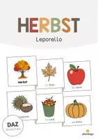Vorschau - Mal- und Bastelvorlagen - Herbst: Leporello (Vorlage für den DaZ-, DaF- und Deutschunterricht) - Deckblatt