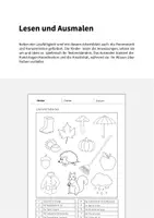 Vorschau - Arbeitsblätter - Herbst: Lesen und Ausmalen 1 (Arbeitsblatt für den DaZ-, DaF- und Deutschunterricht) - Seite 1