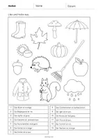 Vorschau - Arbeitsblätter - Herbst: Lesen und Ausmalen 1 (Arbeitsblatt für den DaZ-, DaF- und Deutschunterricht) - Seite 2