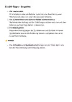 Vorschau - Stundenentwürfe - Erzählkonferenz. Erzähl- Tipps und Feedack - Seite 1