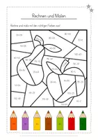 Vorschau - Arbeitsblätter - Rechnen und Malen Herbst Addition und Subtraktion Zahlenraum 100 differenziert - Seite 2