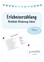 Vorschau - Arbeitsblätter - Erlebniserzählung Merkblatt - Deckblatt