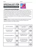Vorschau - Arbeitsblätter - Spezialist für Verbraucherbildung - Deckblatt