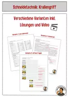 Vorschau - Arbeitsblätter - Schneidetechnik Krallengriff: Video, Arbeitsblätter & Quiz - Deckblatt
