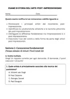 anteprima - Compiti in classe/Test - Artisti post-impressionisti e le loro tecniche - Pagina 1