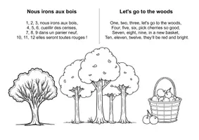 Aperçu - Apprentissages en autonomie - Nous irons aux bois (comptine maternelle, CP) (FR-EN) - Page de couverture