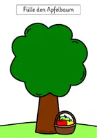 Vorschau - Arbeitsblätter - Apfelbaum, Äpfel legen, zählen, anmalen, ZR10, Klasse 1 - Seite 2