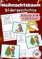 Vorschau - Arbeitsblätter - Weihnachten Bildergeschichte schreiben einfach - Deckblatt