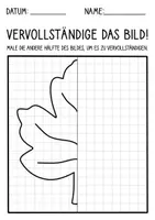 Vorschau - Mal- und Bastelvorlagen - Blätter Symmetrie im Herbst - Kunst für Vertretungsstunden - Zeichnen üben - Seite 2