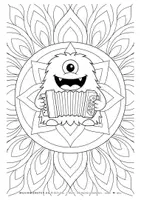 Vorschau - Arbeitsblätter - Musikmonster-Mandala – 10 Ausmalbilder mit Mandala-Hintergrund - Seite 2
