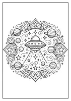 Vorschau - Mal- und Bastelvorlagen - Weltraum Mandalas - Seite 2
