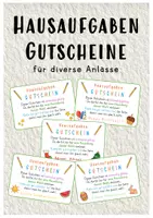 Vorschau - Poster - Hausaufgabengutscheine – verschiedene Designs - Deckblatt
