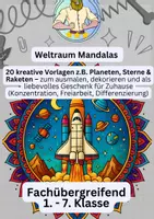 Vorschau - Mal- und Bastelvorlagen - Weltraum Mandalas - Deckblatt