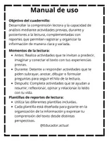 Vista previa - Hojas de trabajo - Cuadernillo comprensión lectora - página 1
