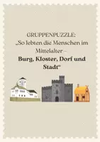Vorschau - Arbeitsblätter - „So lebten die Menschen im Mittelalter – Burg, Kloster, Dorf und Stadt“ - Deckblatt