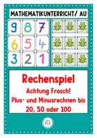 Vorschau - Spiele - Rechenspiel. Rechnen bis 100. Achtung, Frosch! - Deckblatt