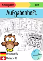 Vorschau - Arbeitsblätter - Aufgabenheft für den Kindergarten: Eulen - Deckblatt