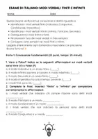 anteprima - Compiti in classe/Test - Esame di italiano: modi verbali finiti e infiniti - Pagina 2