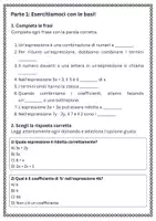 anteprima - Esercizi - Ridurre espressioni combinando coefficienti - Pagina 1