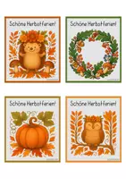 Vorschau - Mal- und Bastelvorlagen - Grußkarten - Im Herbst - Seite 1